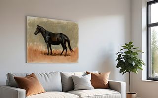 Beautiful art gallery wall with various framed prints and canvas prints.