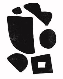 Abstract black and white geometric shapes minimalist illustration