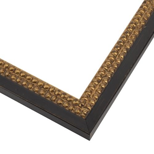 Annie - Satin, Antiqued Black & Gold