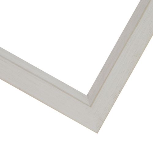 Aged Narrow White Wood Picture Frame