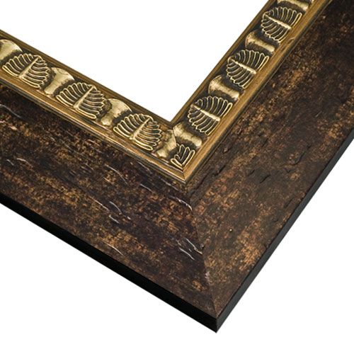 Jasmine - Glossy, Distressed, Antiqued Espresso & Gold
