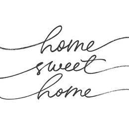 Home sweet home ink brush vector lettering. Modern slogan handwritten vector calligraphy. Black paint lettering isolated on white background. For housewarming posters, greeting cards, textile print