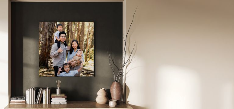 Canvas print of family outdoors.