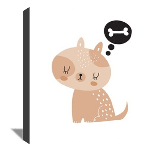 Hand Drawn Vector Illustration with Cute Baby Dog 