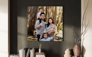 Canvas print of family outdoors.